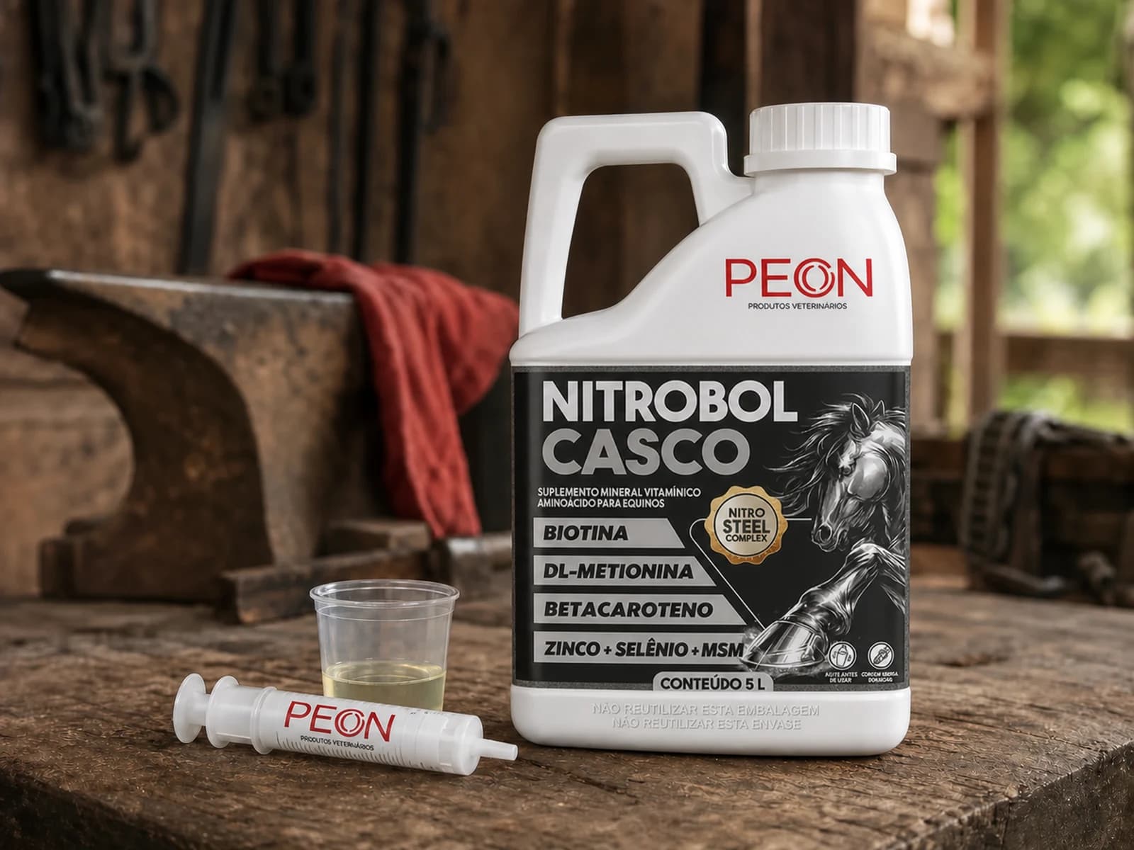 Nitro Boll Casco 5 Litro - Fortalecimento de Casco e Pelo — Dose por porte do animal